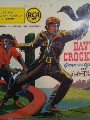 Davy Crockett gana una apuesta (cuento-cómic con single 45 rpm vinilo rojo de 1958)