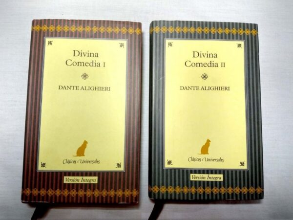 Divina Comedia I & II (Nuevo y Completo) Edición de lujo con tapa dura, bordes dorados y marcalibro de tela